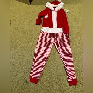 Wonder shop Red and White Striped Santa Onesie Sz small